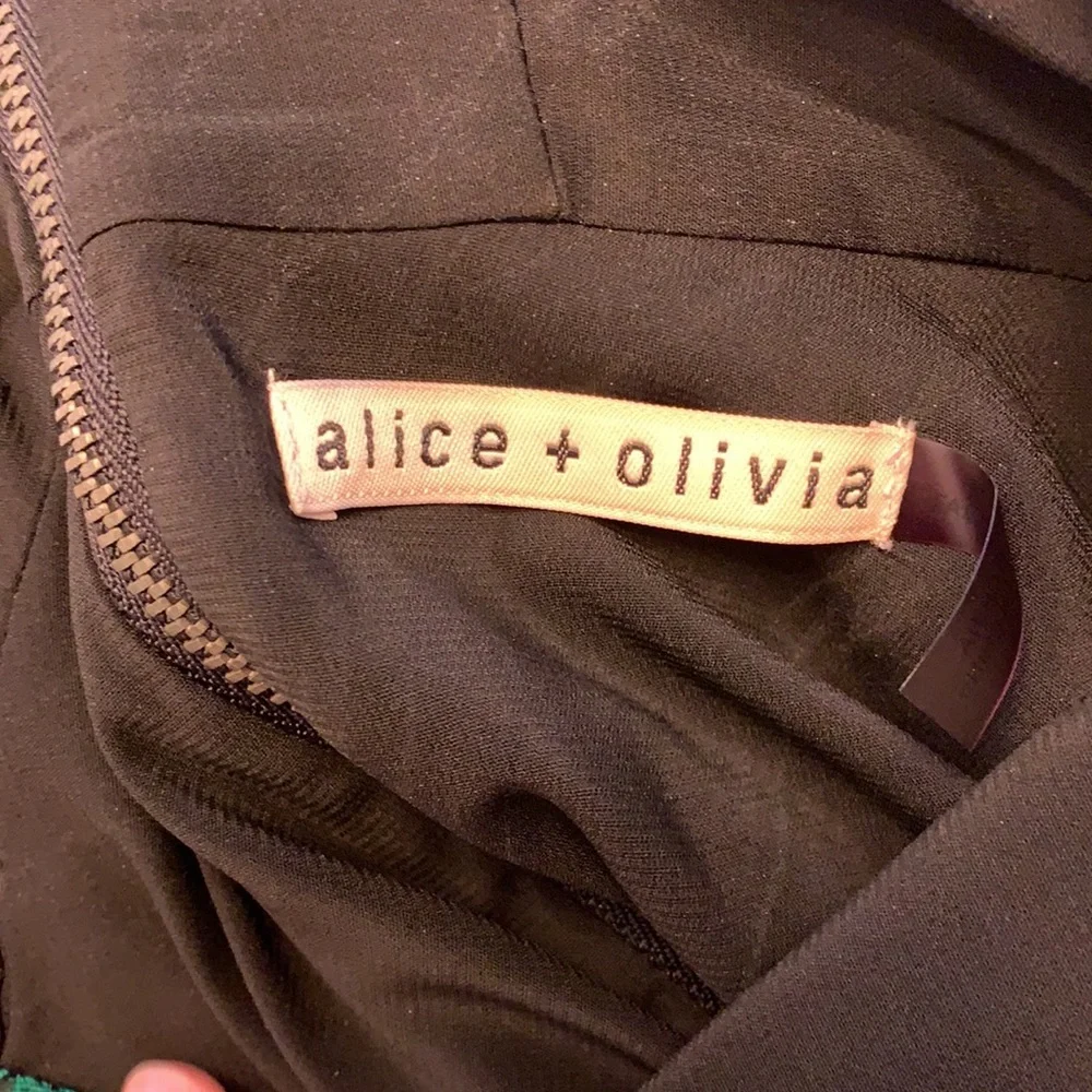 Alice + Olivia Tevin Racerback Fit and Flare Jacquard Cocktail Dress Size 4 - Picture 7 of 7